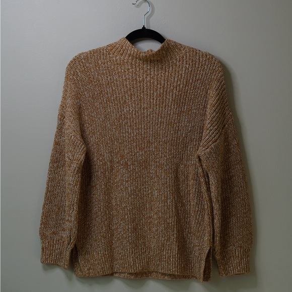 cupcakes & cashmere Sweaters - Cupcakes & Cashmere Mock Neck
Marled Knit Sweater Cotton Caramel Brown Size L